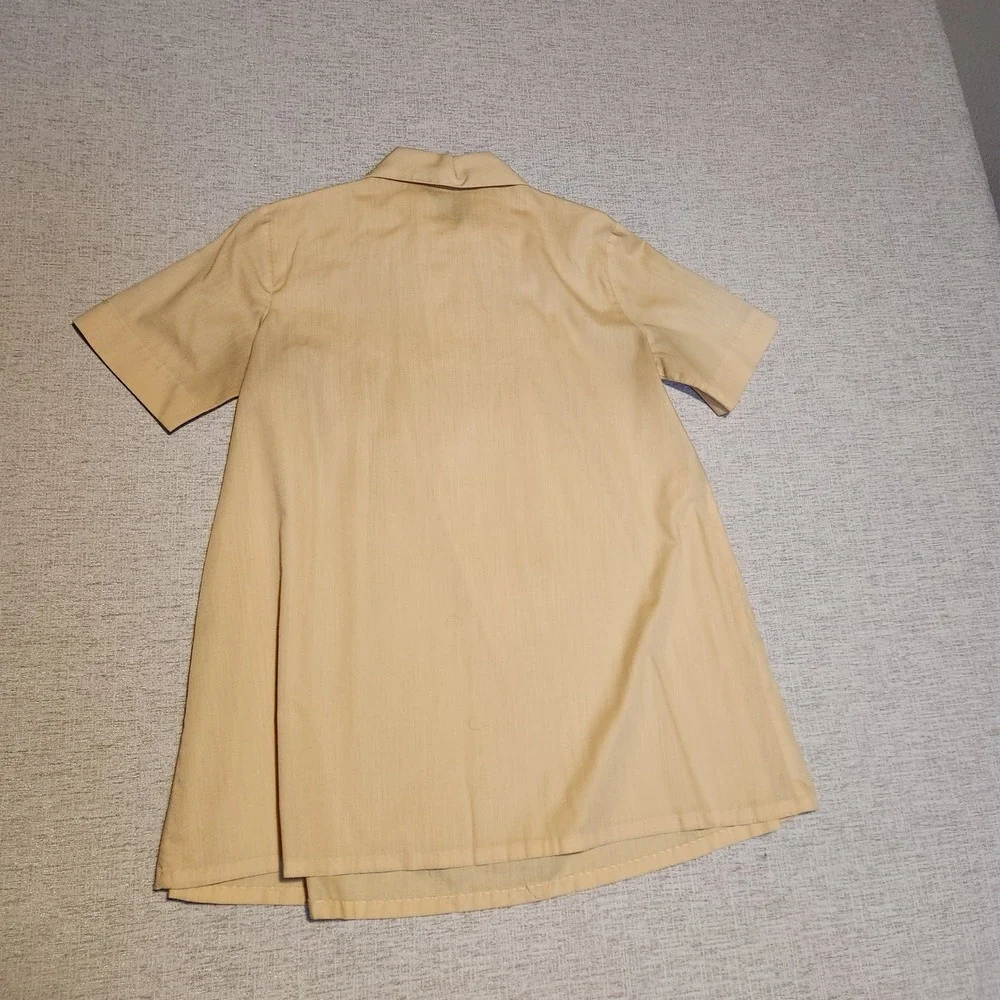 Unbranded Smock Dress Kids 4T Yellow Bee Embroidered Peter Pan Collar Vintage